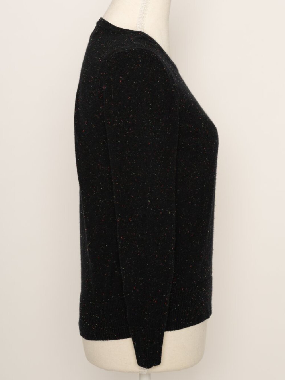 rag & bone/KNIT Black Cosmic Rainbow Nep Crewneck Sweater Small Artsy Layering - Picture 3 of 8